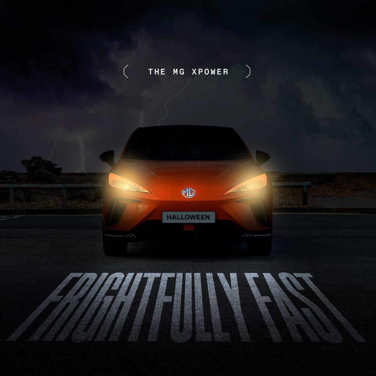 MGmotor's tweet photo. Ghosting slow speeds since day one! 🎃

#HappyHalloween #MG4EV #XPOWER https://t.co/nk0jGdzVZF
