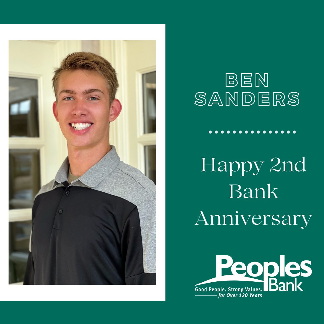 PeoplesBk's tweet photo. 🎉👏 Happy 2nd Anniversary, Ben! 👏🎉
Your dedication, hard work, and positive attitude have made a significant impact on our team and our clients. Thank you for everything you do. Here's to many more years of success together! https://t.co/Aqy1rRC8AQ
