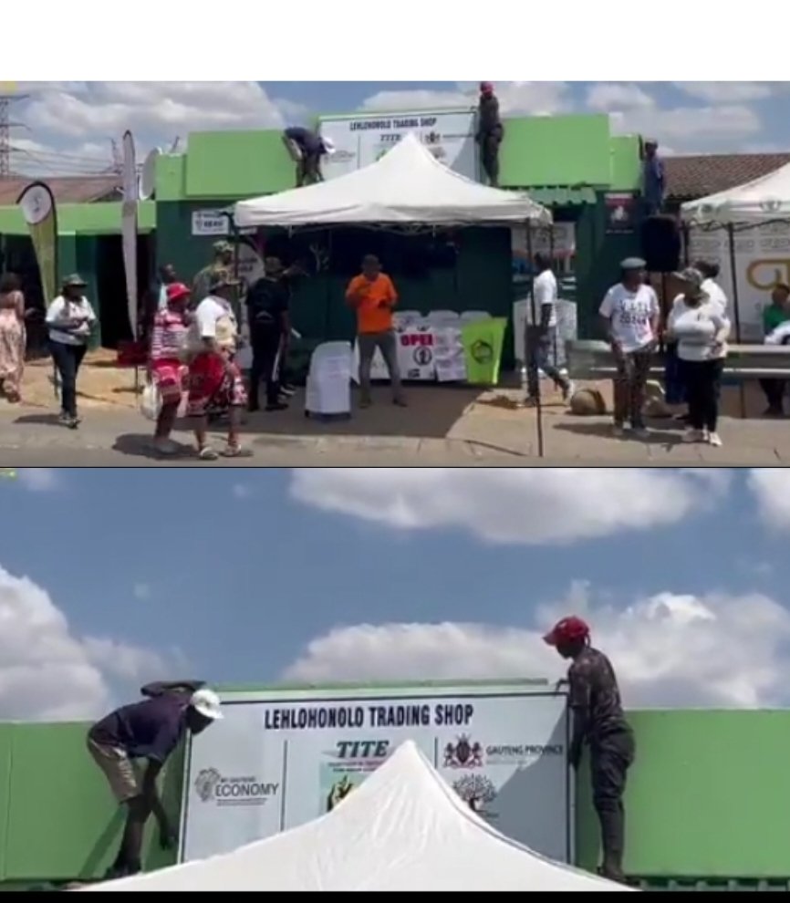 MrHandsomeSA__'s tweet image. I heard that the first South African owned SpazaShop is being prepared before the launch #TITE in Naledi, Soweto.

But knowing South Africans, boMakhi are already preparing to be queuing up at "Lehlogono Trading Shop" for dankie mkhonyana &amp;amp; Credits book advises.