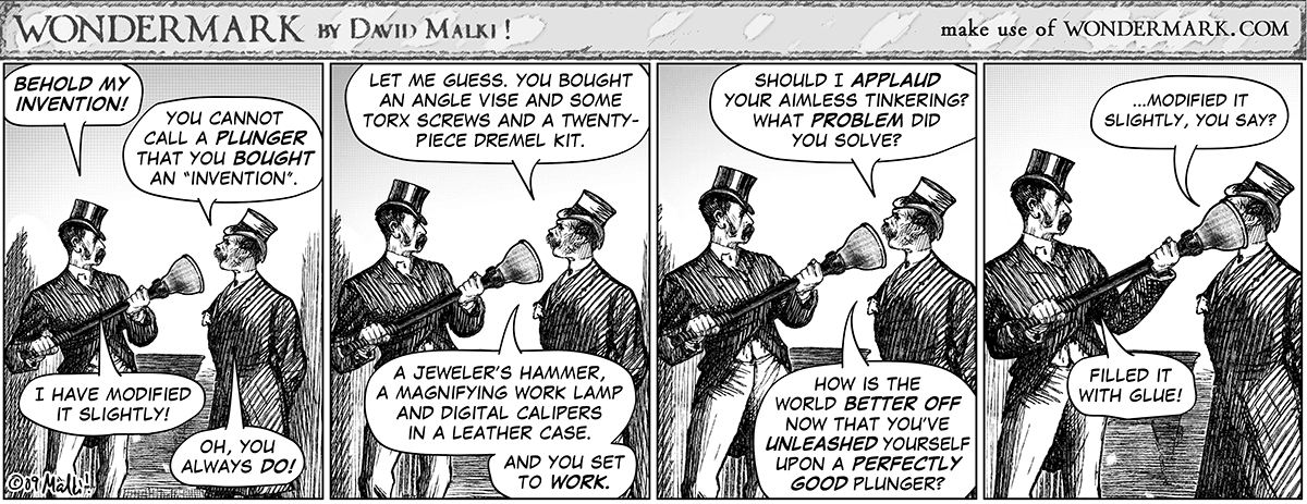 Peasoup's tweet photo. Nothing to do in the office on my last day so reading Wondermark. This one is great: https://t.co/DbP86R6R8c