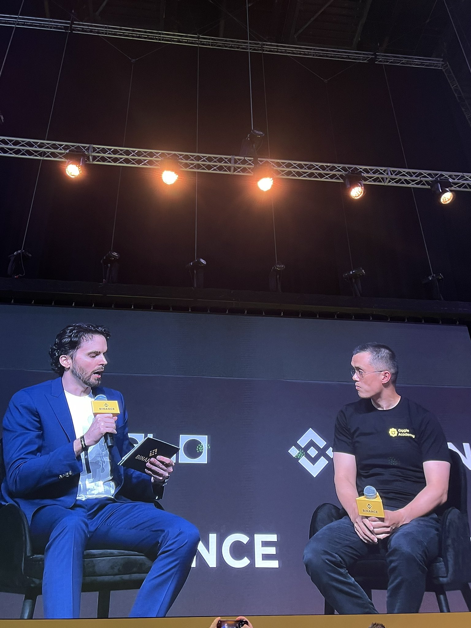 Austin Arnold and CZ at Binance Blockchain Week