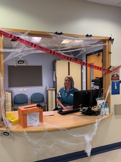 A spooky welcome to the Paediatric Allergy clinic at <a href="/WharfedaleOPD/">Wharfedale Outpatients</a> <a href="/LeedsHospitals/">Leeds Teaching Hospitals</a> 
Great job Lynsie providing Halloween colouring pages for our young spooktacular patients. 👻🎃👻🎃👻🎃