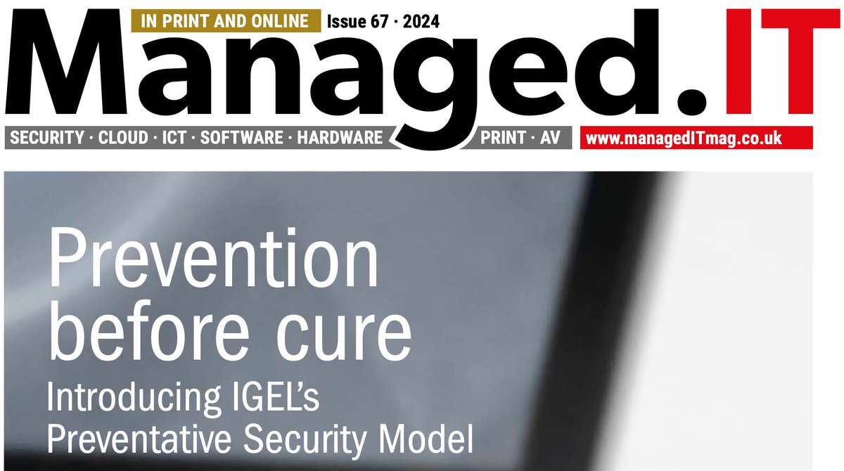 mweyrauchigeled's tweet image. Read the interview with IGEL CEO Klaus Oestermann where he discusses the repositioning of IGEL as a security company with its Preventative Security Model, encouraging enterprises to ‘just IGEL it’.
#preventativesecuritymodel #igelos bit.ly/3UxL4v7