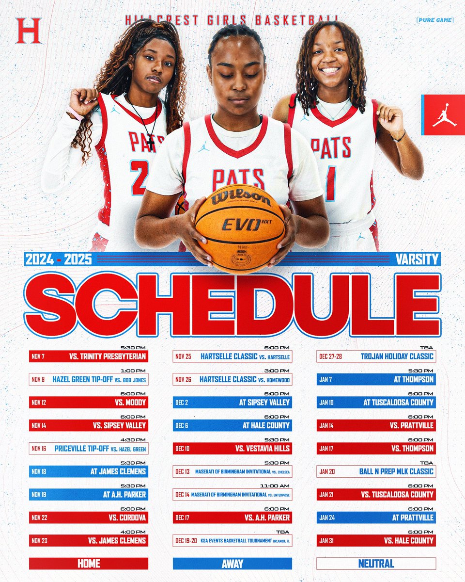 2024-2025 Lady Patriots Schedule! Come check us out this year ❤️