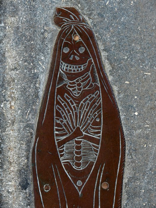 #31DaysOfGraves Day 31: Skull One of two at Aylsham, Norfolk Richard Howard d1499 and wife Cecily.