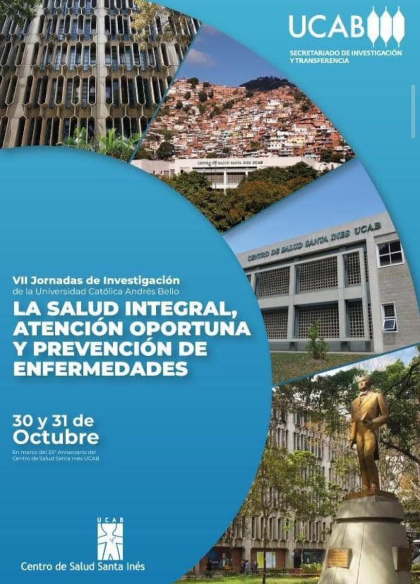 La SVF les invita a las Jornadas de Investigación "La salud integral, atención oportuna y prevención de enfermedades" en el centro de salud Santa Inés de la UCAB