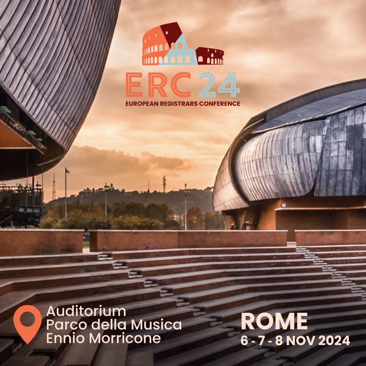We’re thrilled to host #ERC2024 at the iconic Auditorium Parco della Musica Ennio Morricone in Rome. Known for its stunning architecture &amp; world-class acoustics, get ready for an inspiring conference in a truly remarkable location! 🇮🇹✨ See you soon! auditorium.com/en/