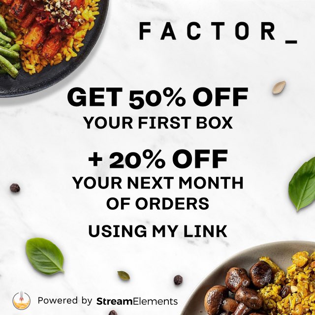 Guys! Ive been using Factor75 for my meals and I LOVE it! It’s fast &amp; easy— delivers to your door &amp; it only takes 2 minutes to make! They are DELICIOUS &amp; healthy! 🤩 Get 50% off your first Factor box and 20% off your next month of orders using my link! - strms.net/factor75_rey_b…