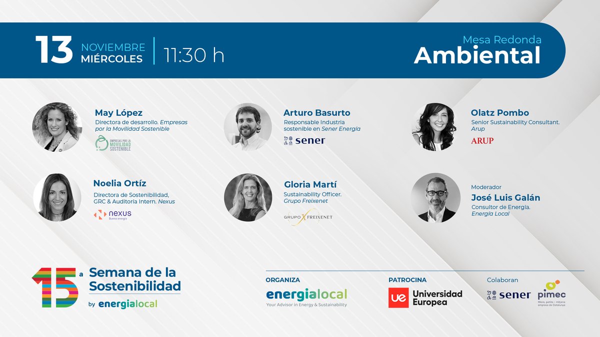 🌱 Prepárate para nuestra 15a #SemanaDeLaSostenibilidad
 
Del 11 al 13 de noviembre llega el evento de referencia en el sector de la sostenibilidad y la responsabilidad social corporativa. 
 
¿Te has apuntado ya? semanarsc.org/inscripcion-se…