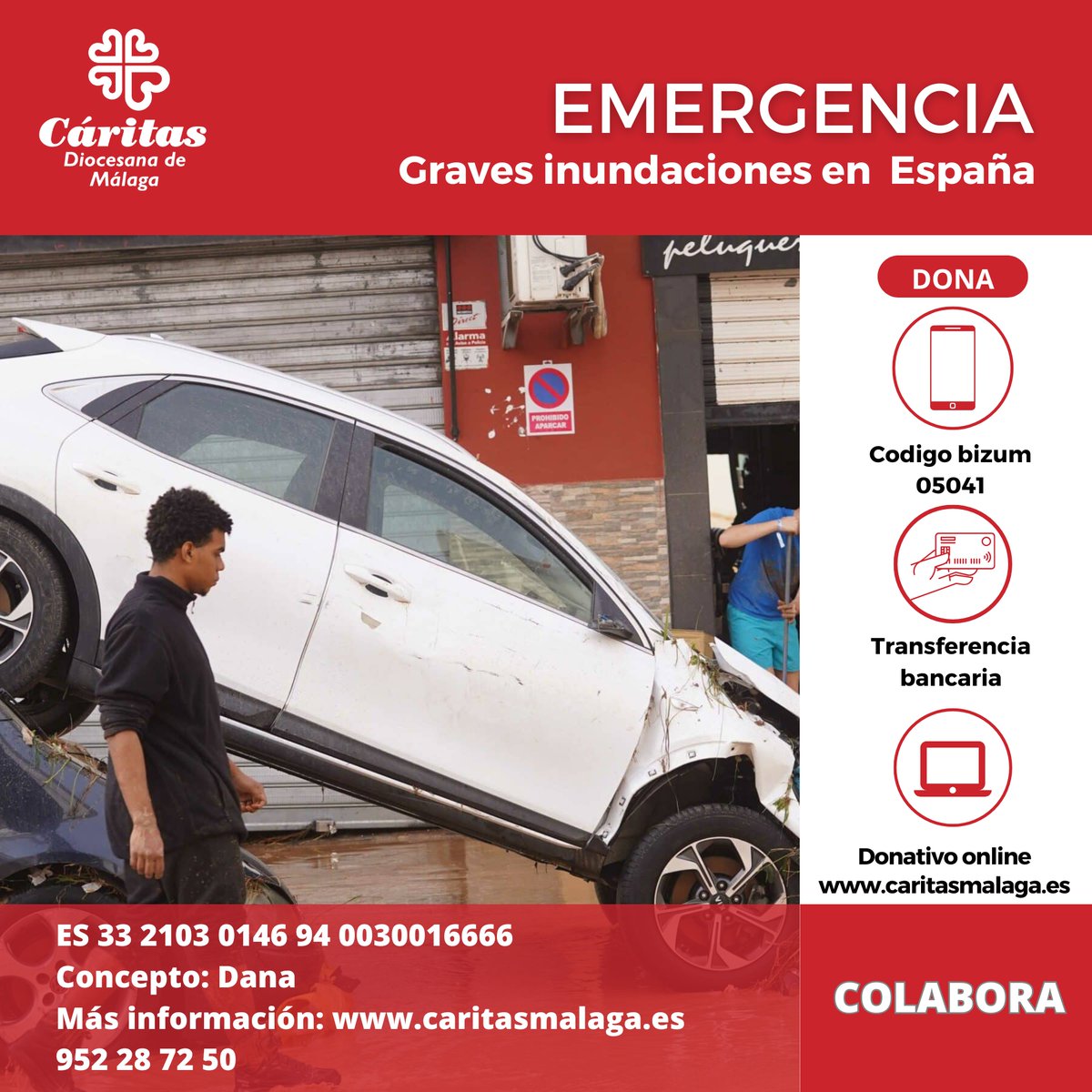 Cáritas Málaga (@caritas_malaga) on Twitter photo <a href="/_CARITAS/">Cáritas Española ✳️</a> lamenta la pérdida de vidas humanas que se han producido como consecuencia de las graves inundaciones. Con el objetivo de canalizar la solidaridad de la sociedad y ayudar a los damnificados <a href="/caritas_malaga/">Cáritas Málaga</a> se ha sumado a la campaña de emergencia 👇 <a href="/_CARITAS/">Cáritas Española ✳️</a> lamenta la pérdida de vidas humanas que se han producido como consecuencia de las graves inundaciones. Con el objetivo de canalizar la solidaridad de la sociedad y ayudar a los damnificados <a href="/caritas_malaga/">Cáritas Málaga</a> se ha sumado a la campaña de emergencia 👇