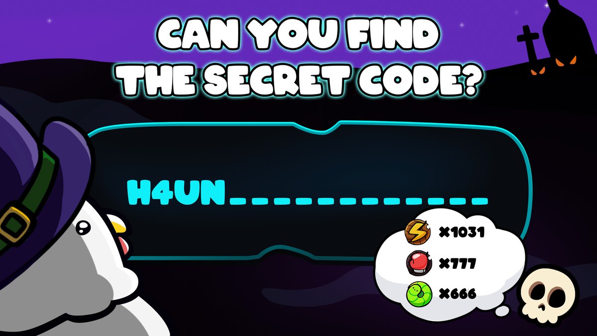 Rumby’s got word that an evil BIRDIE has gone rogue, stashing a SECRET REDEEM CODE in the Gomble nest.

This one's got ⚡️Energy: 1031, 🥊 Punch: 777, 🐛Worm: 666

First Part: H4UN_ _ _ _ _ _ _ _ _ _ _ _

The next clue’s waiting on <a href="/gomblegames/">Gomble Games</a>…