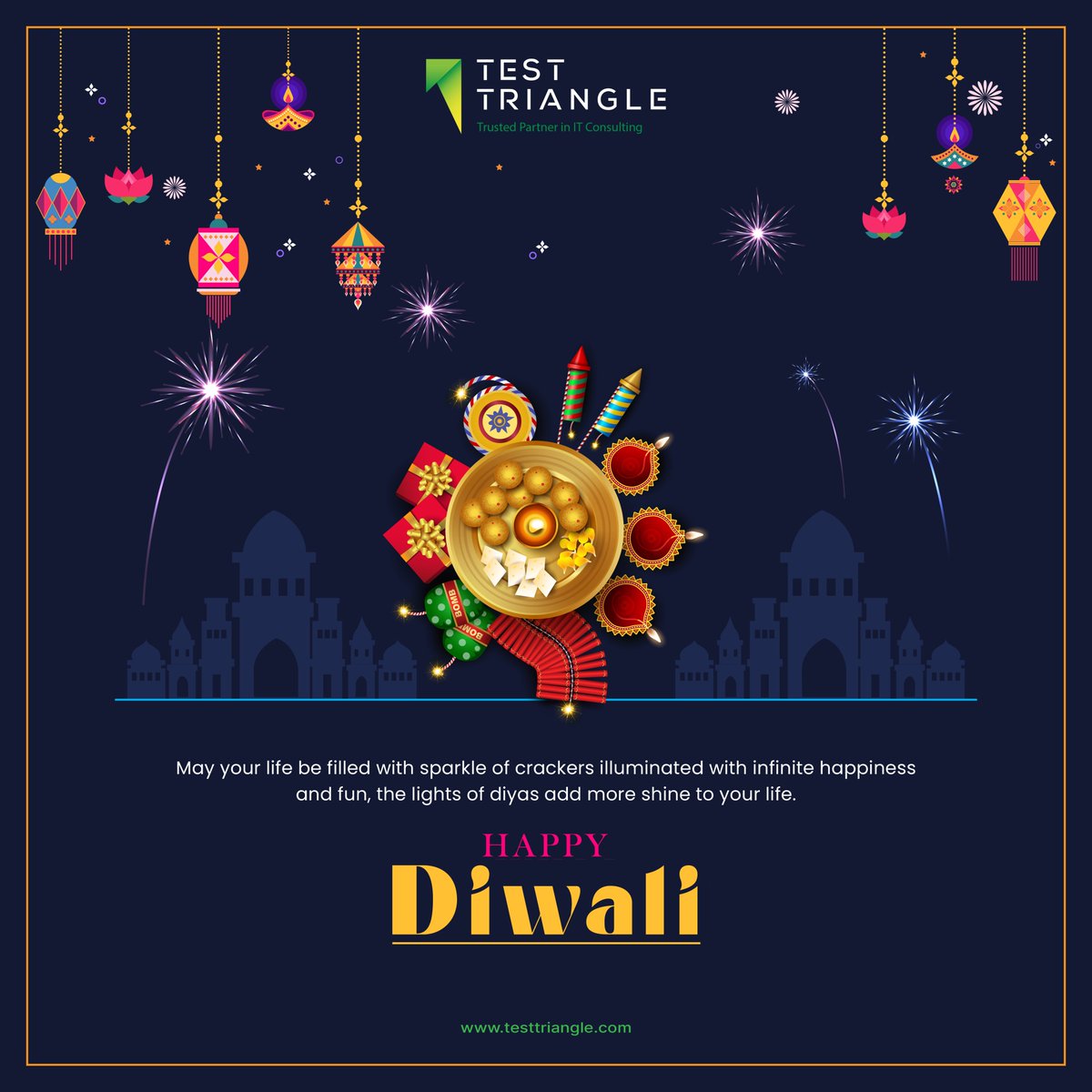 TestTriangle's tweet image. ✨🌸 May this #Diwali bring new hope, opportunities, and endless joy to your life. Wishing you and your loved ones a Diwali filled with good fortune and joy. 🌟