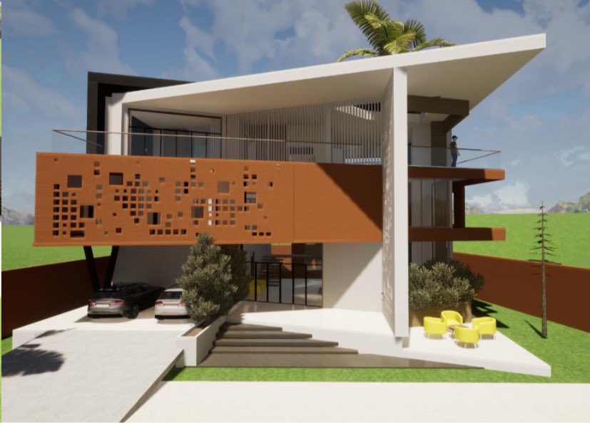 2uSIIMEE's tweet photo. The beauty with Clients that want such forms and styles is that they always want specifically such forms and styles and nothing but that. 

This is a raw TM quick draft inspired by the client’s specific precedents I did for Garuga sometime back. 6 Bedrooms, 3 floors, 950 sqm https://t.co/XjtJKDnYk3