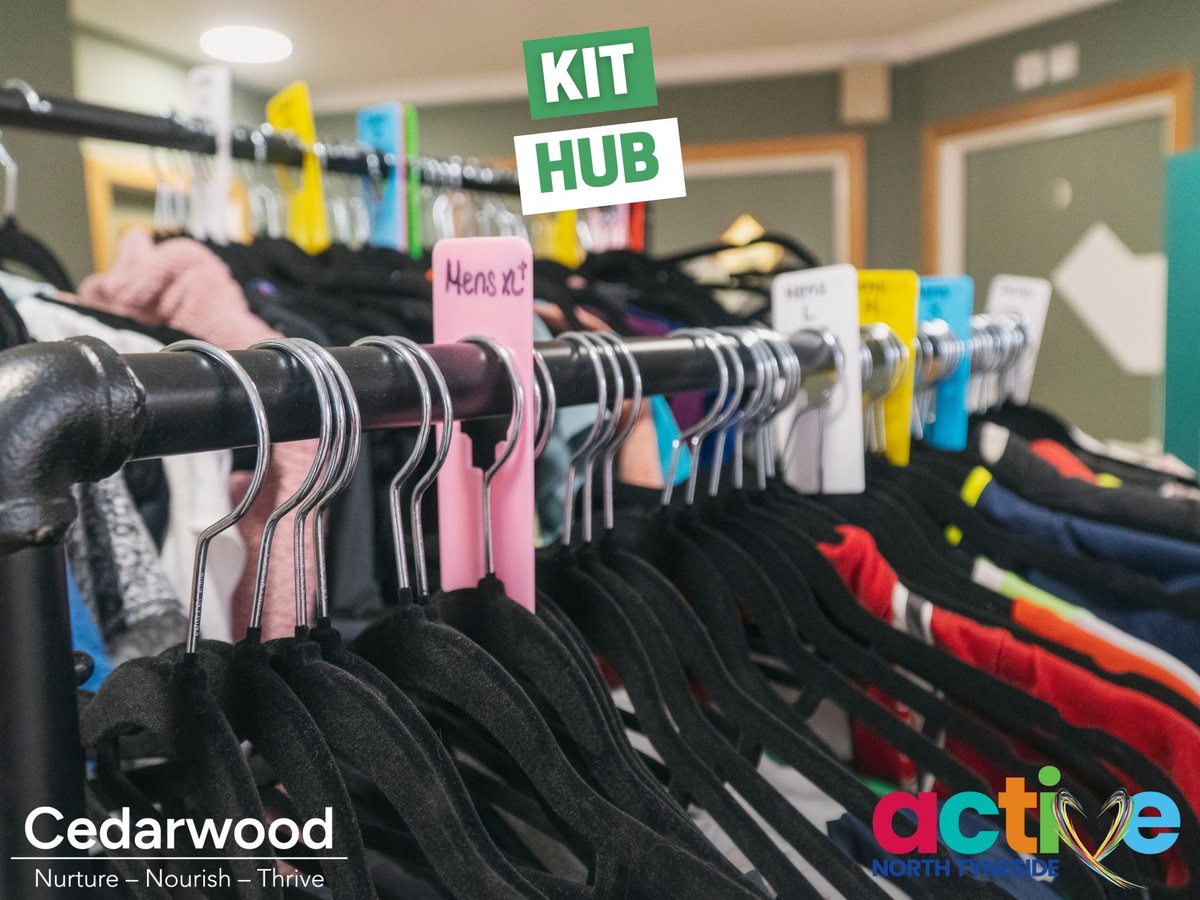 CedarwoodTrust's tweet image. The Kit Hub is at Cedarwood this morning, and every Thursday morning from 10am till 12pm, where you can pick up FREE gym and activewear. TOTALLY FREE!

Maintained by @active_nt and supported by donations from the community. #CedarwoodTrust #KitHub #ActiveNorthTyneside