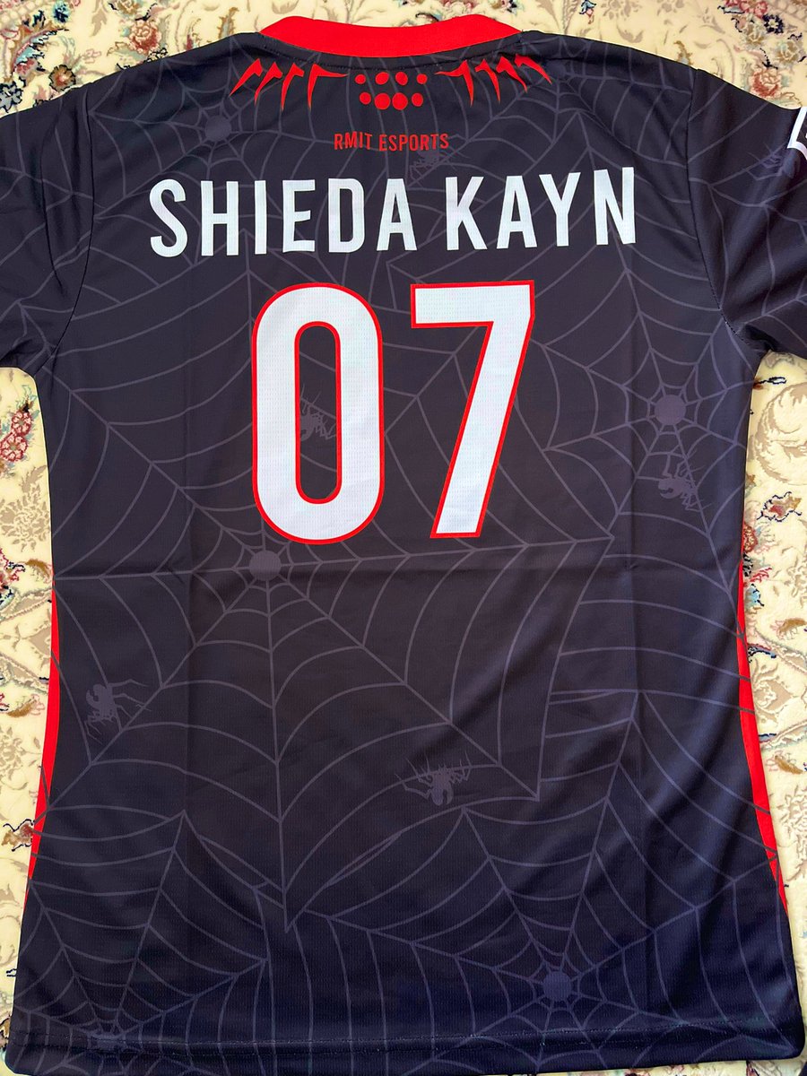 AHHHH GOT IT TODAY THANK YOU ❤️🖤 No other team I would wanna play for (why does our mascot have to be a spider though that’s so scary???)