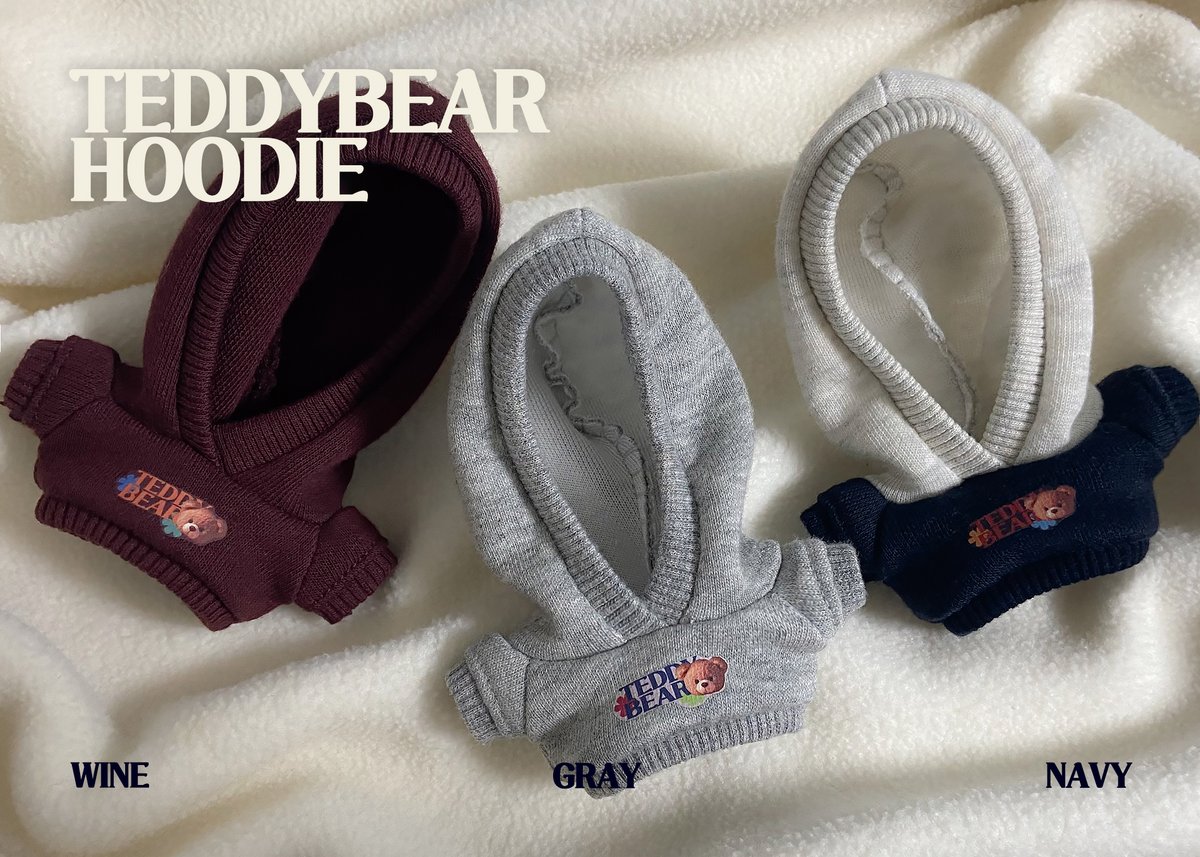 🐻 𝑻𝑬𝑫𝑫𝒀𝑩𝑬𝑨𝑹 𝑯𝑶𝑶𝑫𝑰𝑬 🐻

NEW 테디베어 후디
와인 / 그레이 / 네이비

10cm 8,500원
15cm 9,500원
20cm 10,500원

출고 : 구매로부터 2-3일
구매 : open.kakao.com/o/sQN00Spf

#10cm인형옷 #15cm인형옷 #20cm인형옷
#솜인형 #인형옷