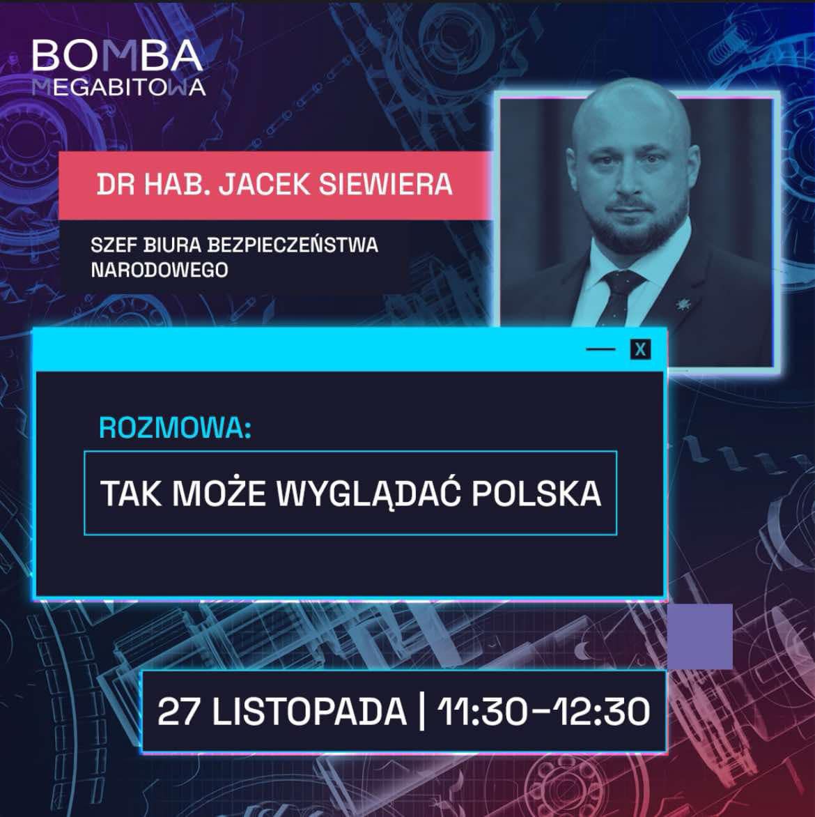 LemaInstytut's tweet photo. Gościem Festiwalu Lema będzie dr hab. Jacek Siewiera-szef BBN. Na scenie głównej przeprowadzona zostanie odważna rozmowa o przyszłości Polski, wypływie naszych talentów i naszej pozycji w świecie. Każdy uczestnik będzie mógł zadać pytanie gościowi.

Więcej:https://t.co/xOngkoC9WM https://t.co/WeMjbObJjo