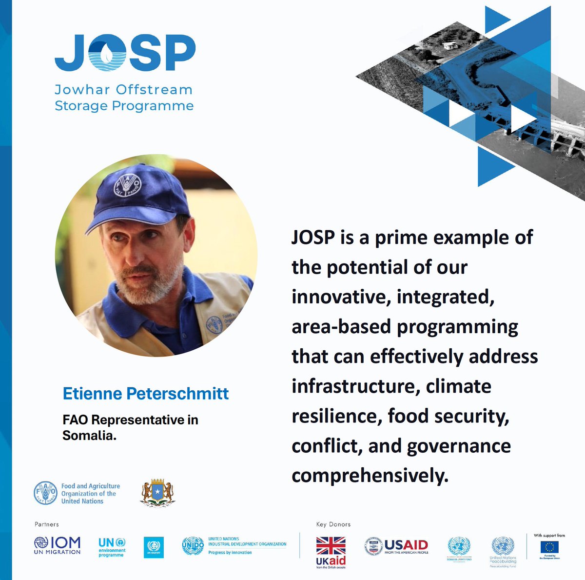 #DIDYOUKNOW In the Jowhar Offstream Storage Programme #JOSP we are partnering with <a href="/iom_somalia/">IOM Somalia</a>, <a href="/UNEP/">UN Environment Programme</a>, <a href="/UNIDOSomalia/">UNIDO Somalia</a> &amp; <a href="/UNHabitat_Som/">UN-Habitat Somalia</a>, leveraging the expertise of each agency to deliver sustainable outcomes for 1.65 million Somalis?

Read more 👉 bit.ly/4f8fzjI