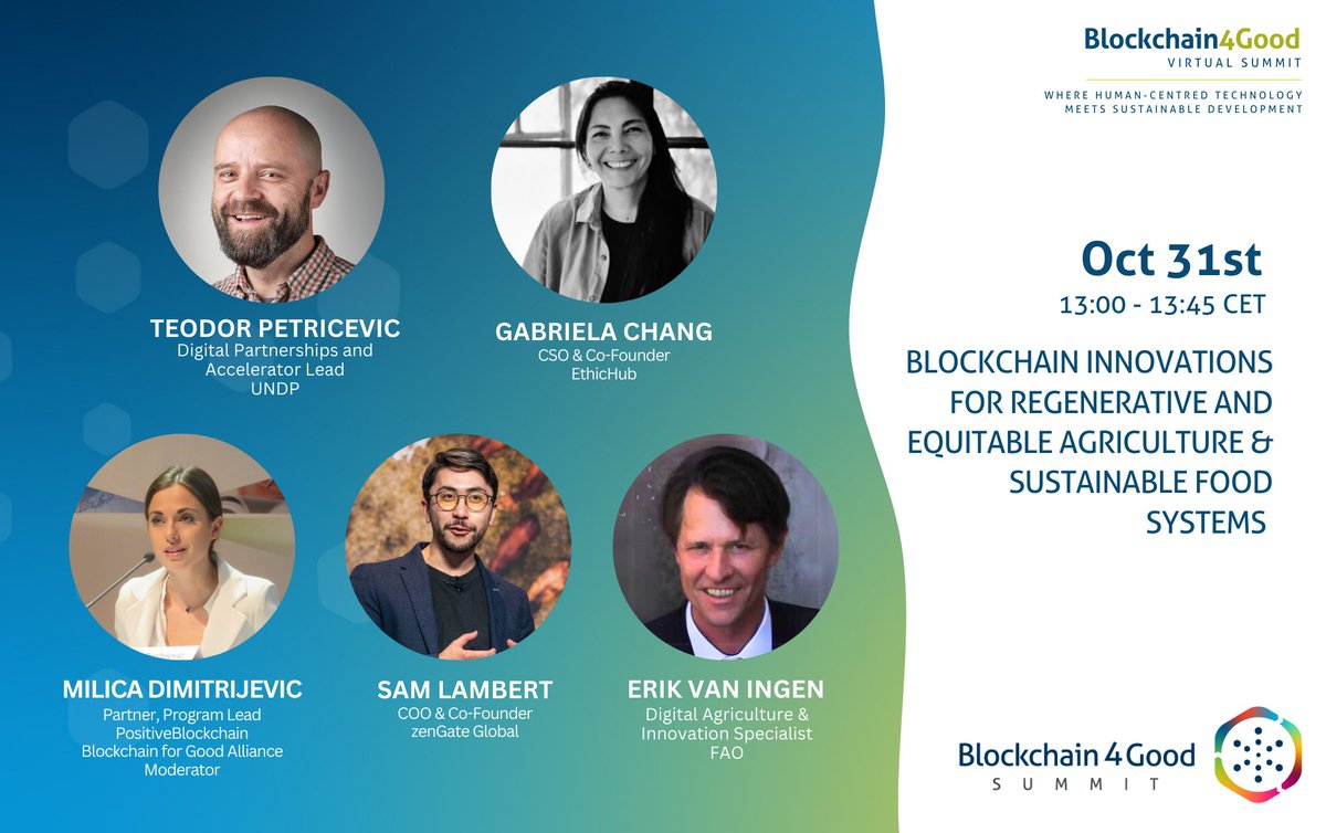 Join now! We'll be live in 10 mins! First Panel of Day 2. You can still register for free. 

#Sustainable and effective agriculture management and food security are pressing concerns for billions on people. 

#Blockchain #foodsecurity #UNDP #SDGs  <a href="/Cardano_CF/">Cardano Foundation</a>