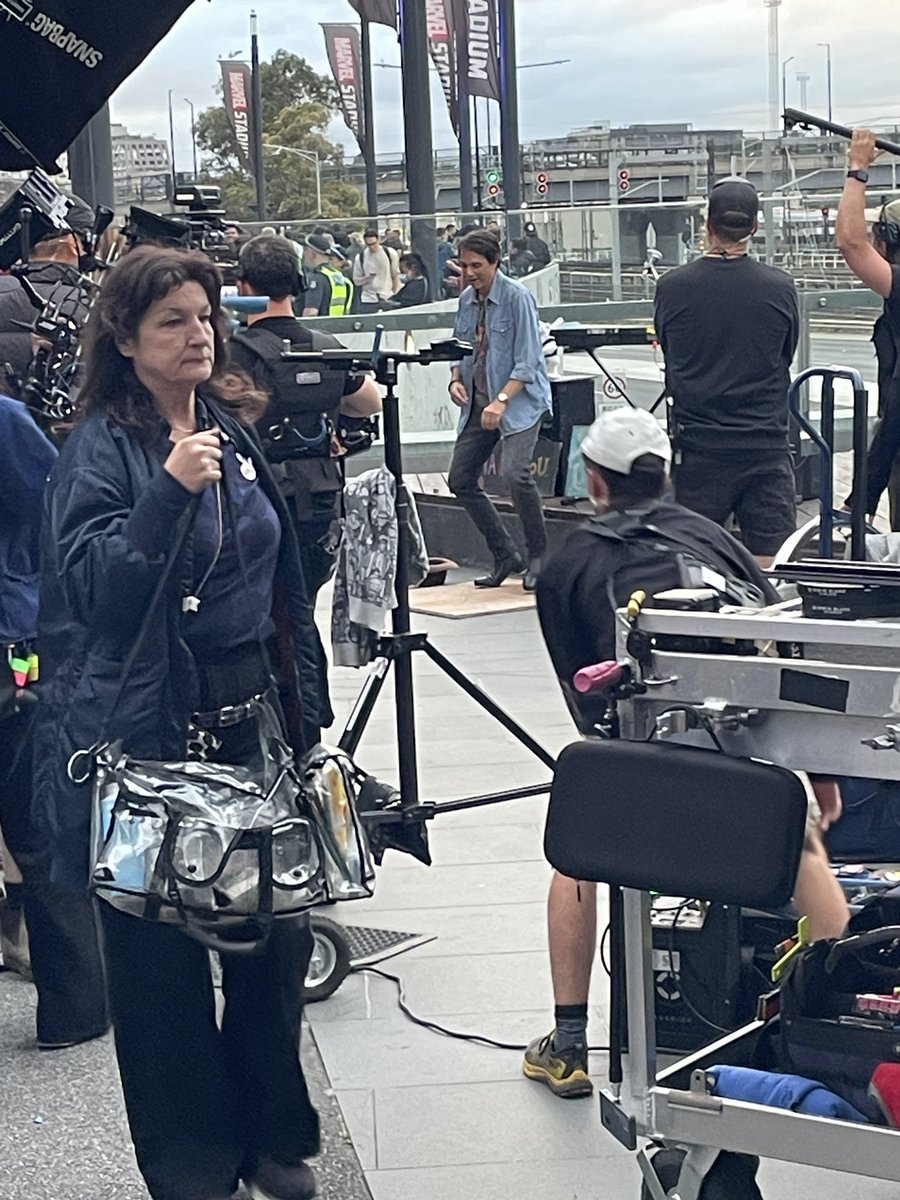 So randomly, <a href="/ralphmacchio/">Ralph Macchio</a> is filming a dancing scene outside <a href="/marvelstadiumau/">Marvel Stadium</a> before the <a href="/coldplay/">Coldplay</a> show.