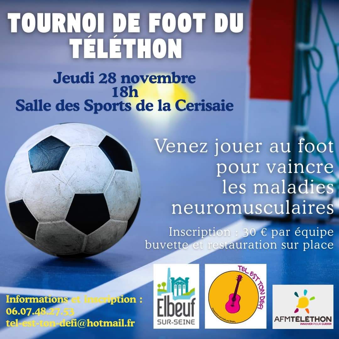 Tournoi de foot au profit du téléthon 
<a href="/Telethon_France/">AFM-Téléthon</a> 
#ensemblebatissonsletelethon2024 
⚽️💛👍⤵️