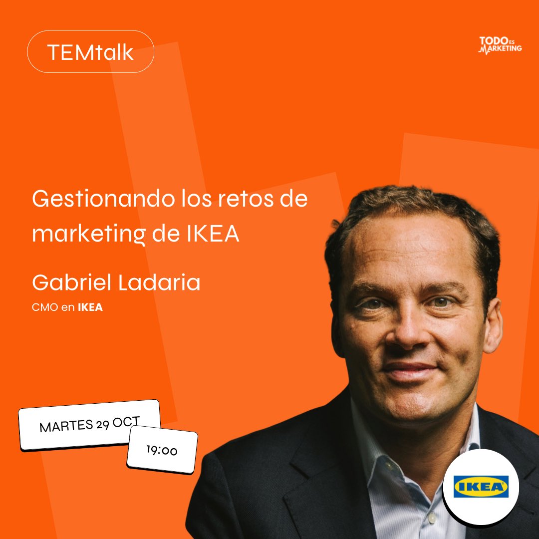 Ya disponible la TEM Talk con Gabriel Ladaria, director de marketing en <a href="/IKEASpain/">IKEA España</a> 

Un repaso cronológico a la comunicación de IKEA en nuestro país, con muchísimos aprendizajes.