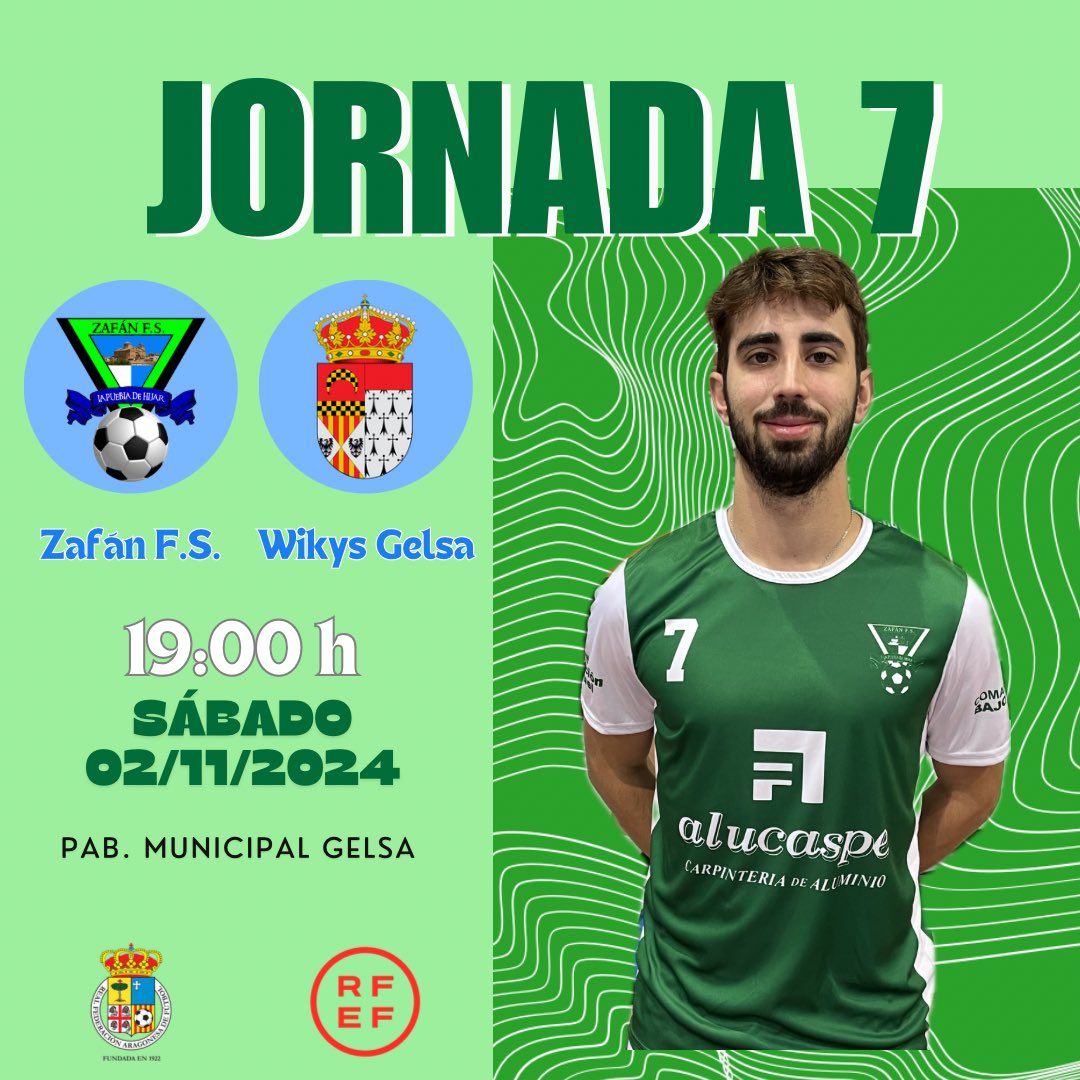 Zafán F.S. (@zafanfs) on Twitter photo ————𝗝𝗢𝗥𝗡𝗔𝗗𝗔 7️⃣ ————
🆚 <a href="/WikysFS/">Wikys Gelsa F.S.</a>
🏟 Pab. Municipal Gelsa
🗓02/11/2024
⏰19:00 h
🏆Tercera división
#vamoszafán #aupazafán💙 #súbetealtrendelailusión ————𝗝𝗢𝗥𝗡𝗔𝗗𝗔 7️⃣ ————
🆚 <a href="/WikysFS/">Wikys Gelsa F.S.</a>
🏟 Pab. Municipal Gelsa
🗓02/11/2024
⏰19:00 h
🏆Tercera división
#vamoszafán #aupazafán💙 #súbetealtrendelailusión