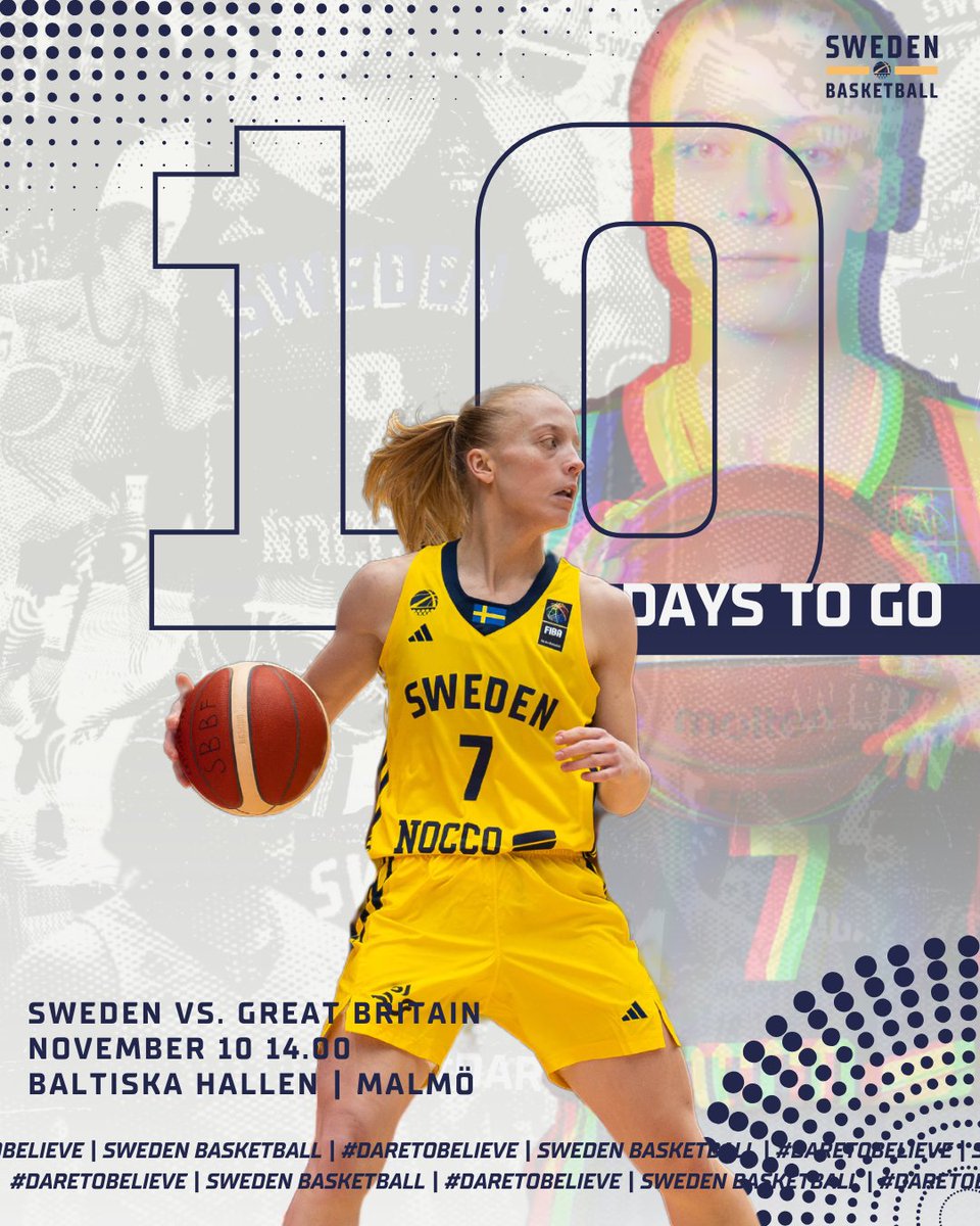 We're getting closer to GAMETIME! 🇸🇪🤩

One week from now, the Women's NT takes on 🇪🇪 - then we head to Malmö for the showdown vs. 🇬🇧 on November 10! Don't miss it!

🎟️ Tickets here: bit.ly/Biljetter-SWEG…

#SwedenBasketball | #DareToBelieve