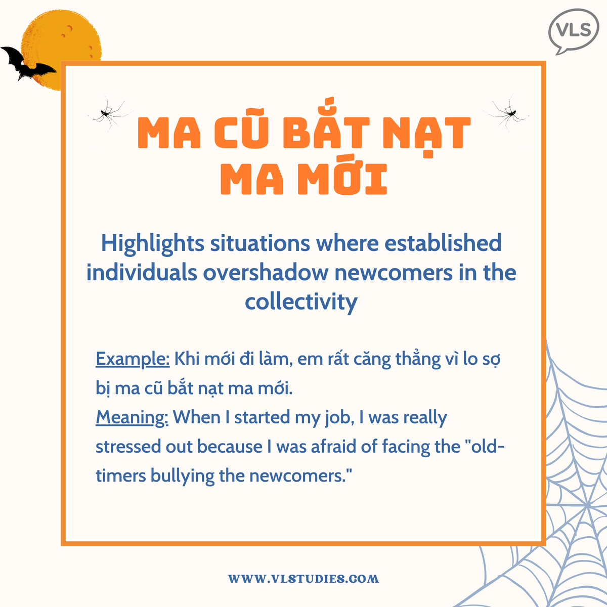 VLStudies's tweet photo. 👻 Happy Halloween from VLS!
Did you know that the term "ma quỷ" in Vietnamese holds more meanings than you might think? Let's explore the mysteries behind the concept of "ghost" with VLS through folk proverbs! 
SCARED of Vietnamese, VLS has you covered 👉https://t.co/pUpurEREsP https://t.co/aVLRRwlD5i