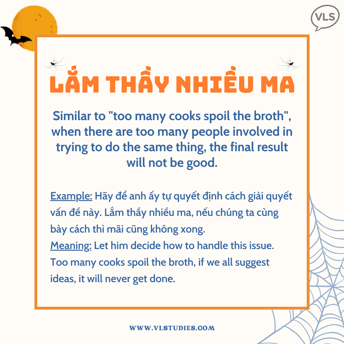 VLStudies's tweet photo. 👻 Happy Halloween from VLS!
Did you know that the term "ma quỷ" in Vietnamese holds more meanings than you might think? Let's explore the mysteries behind the concept of "ghost" with VLS through folk proverbs! 
SCARED of Vietnamese, VLS has you covered 👉https://t.co/pUpurEREsP https://t.co/aVLRRwlD5i