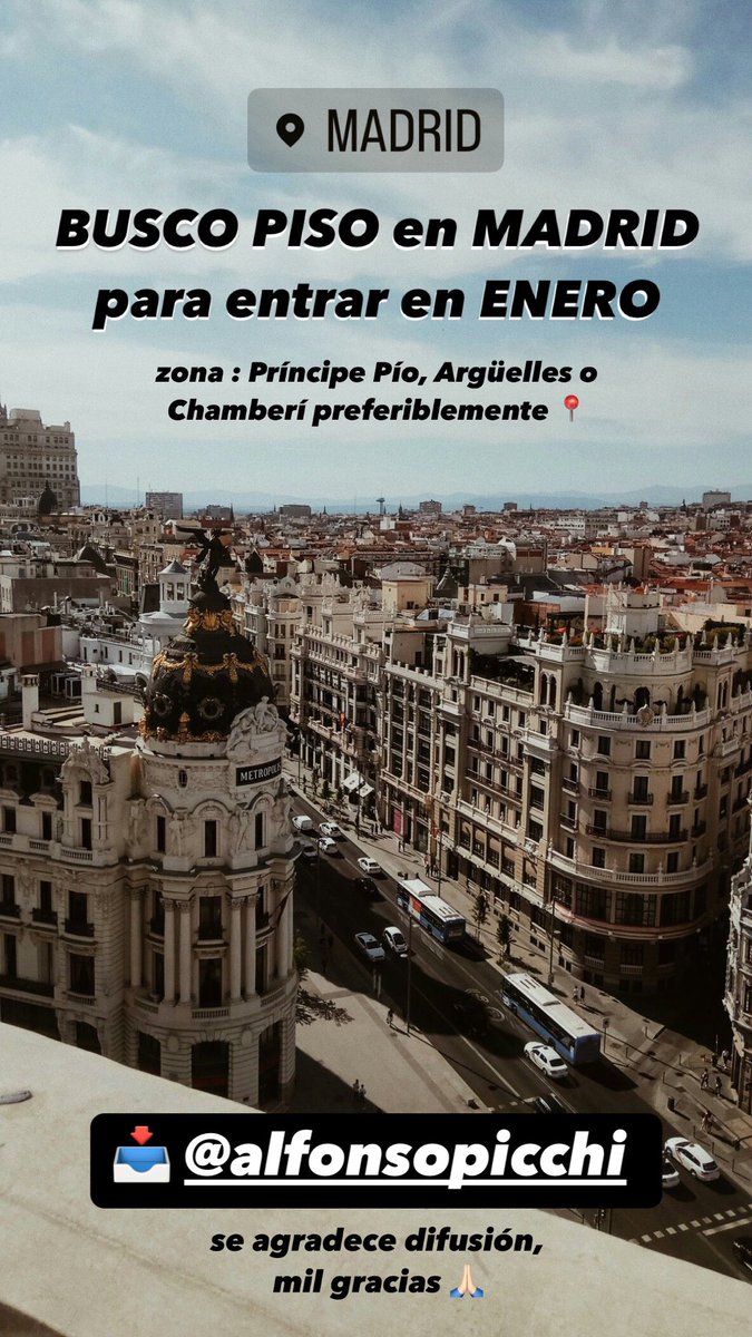 alfonsopicchi's tweet photo. Busco piso para entrar en Enero en Madrid📍 @alfonsopicchi 📥 https://t.co/UvfAc2FQ4c