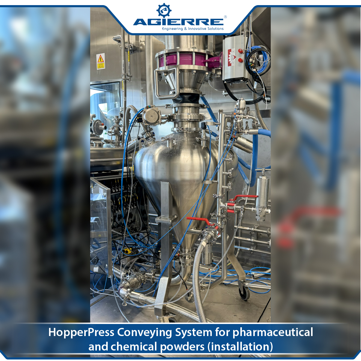 agierre_srl's tweet photo. ⚡ #PressureConveying System - #HopperPress from #AGIERRE ⚡

Can transfer large volumes of pharma &amp; chemical #powders by compressed air via pipelines over long distances.

✅ Leak-free
✅ #DensePhaseConveying
✅ Working pressure: -1 to +6 bar
✅ PLC-operated

#PneumaticConveying https://t.co/1MANQGEiJO