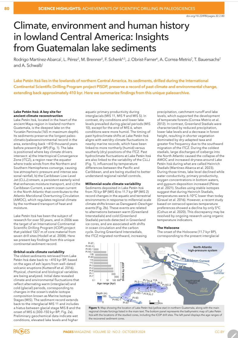 Rodrigo Martínez-Abarca (@rodrigo37708943) on Twitter photo I am so happy! 🤩Our contribution to <a href="/PAGES_IPO/">Past Global Changes</a> Magazine focused on <a href="/icdpDrilling/">ICDP</a> projects is finally here! We summarized the last 20 years of paleoclimate studies in #LakePetenItza, including our recent results at <a href="/tuBraunschweig/">TU Braunschweig</a> <a href="/PAGES_ECN/">PAGES Early-Career Network</a> Read it here➡️ pastglobalchanges.org/publications/p… I am so happy! 🤩Our contribution to <a href="/PAGES_IPO/">Past Global Changes</a> Magazine focused on <a href="/icdpDrilling/">ICDP</a> projects is finally here! We summarized the last 20 years of paleoclimate studies in #LakePetenItza, including our recent results at <a href="/tuBraunschweig/">TU Braunschweig</a> <a href="/PAGES_ECN/">PAGES Early-Career Network</a> Read it here➡️ pastglobalchanges.org/publications/p…