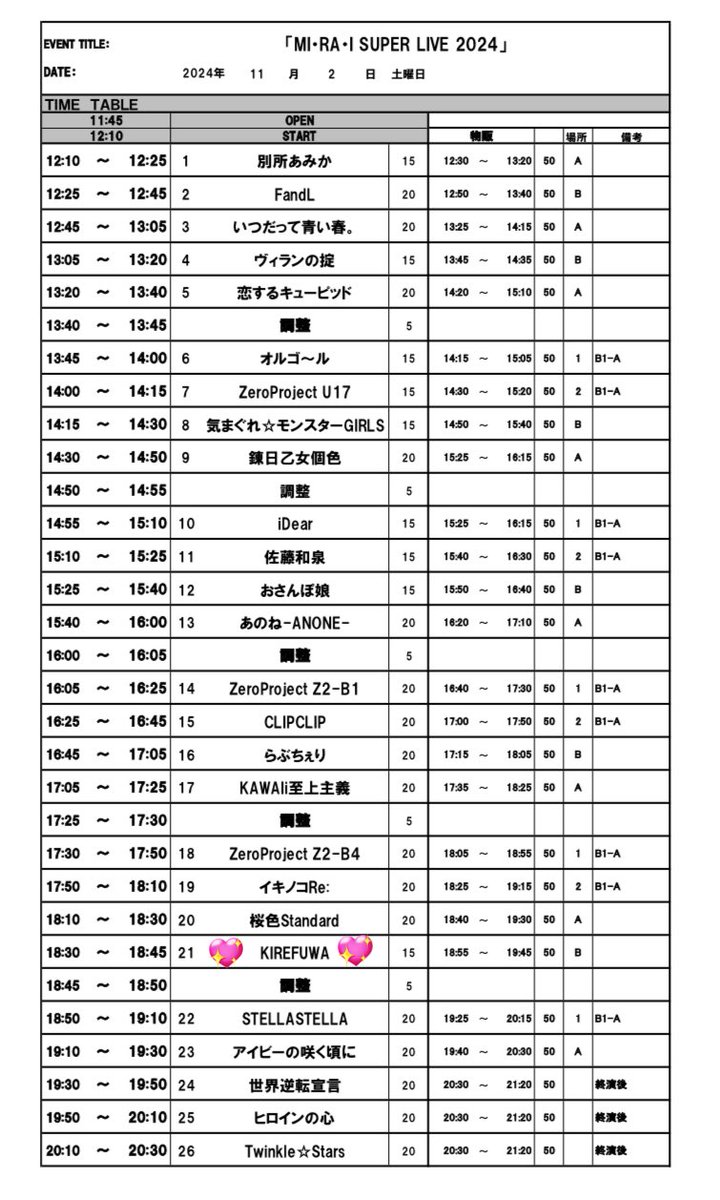 KIREFUWA_'s tweet photo. ✨出演情報✨

「MI・RA・I SUPER LIVE 2024」
 公演日：11/2（土） 会場：渋谷近未来会館 時間：開場：11：45　開演：12：10（予定） 料金：一般2,500円/前方3,500円各D別※当日500円UP
予約特典:2S写メ

チケットURL🎫
https://t.co/YHSdaJLVLf https://t.co/ooFXfn8twW