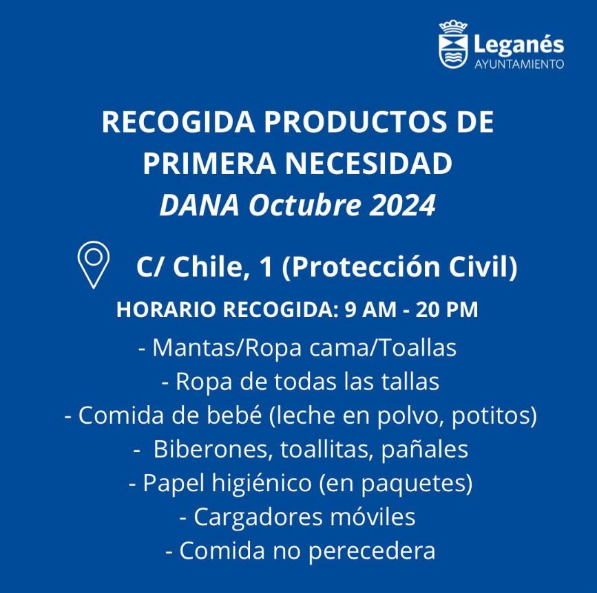 Nuestros compañeros de 🟠Protección Civil  ya están trabajando y ayudando en Paiporta (Valencia).
🚨Esta habilitado en edificio de Protección Civil (c/Chile 1), para recogida de productos de primera necesidad.
Mandamos todo el animo a los compañeros y demás fuerzas allí actuando.