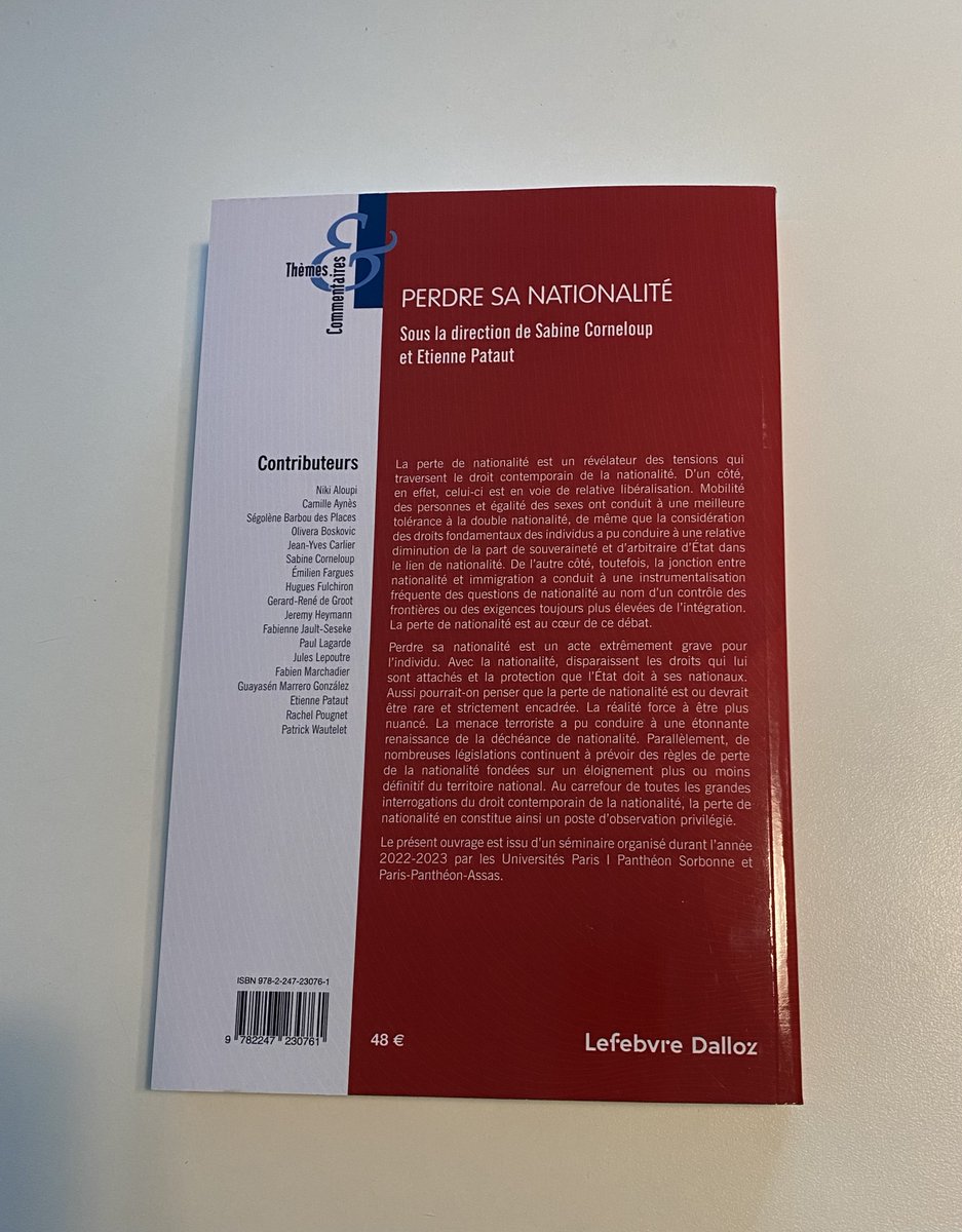 📢Le 7/11/24 sort Perdre sa nationalité 📚 dirigé par S. Corneloup et É. Pataut, issu d’un séminaire <a href="/IRJS_Paris1/">IRJS Paris 1</a> et <a href="/AssasUniversite/">Panthéon-Assas université</a> en 2022-2023. Mon chapitre s'appuie sur les données <a href="/GlobalCIT_EUI/">GlobalCIT</a> et <a href="/macimide/">MACIMIDE</a> pour analyser la perte volontaire de nationalité dans le monde🌍