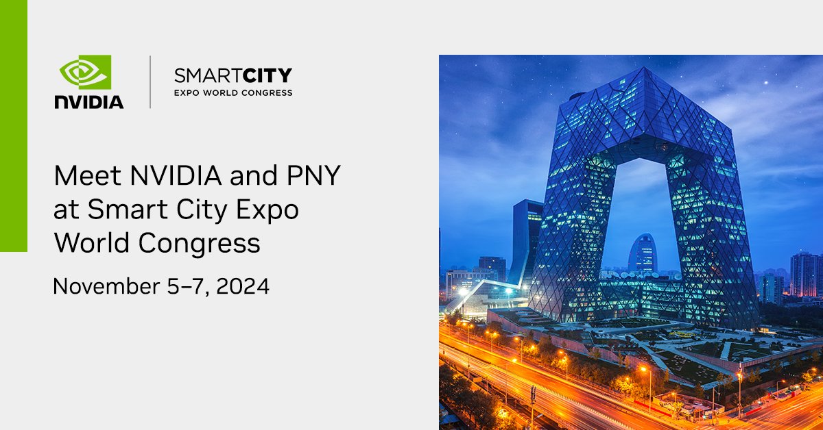 NVIDIA Europe (@nvidiaeu) on Twitter photo Join NVIDIA and <a href="/PNYTechnologies/">PNY Technologies</a> at #SCEWC24 for insights on AI in transit, bridging digital divides in #smartcities, generative AI and avatars, and more.
Visit the PNY booth in Hall 2, D110 for a power-packed lineup of sessions. nvda.ws/3RIdqCr Join NVIDIA and <a href="/PNYTechnologies/">PNY Technologies</a> at #SCEWC24 for insights on AI in transit, bridging digital divides in #smartcities, generative AI and avatars, and more.
Visit the PNY booth in Hall 2, D110 for a power-packed lineup of sessions. nvda.ws/3RIdqCr