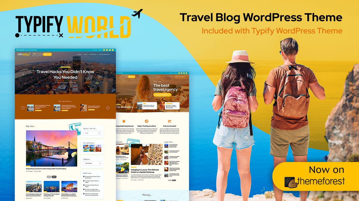 🌍 Explore the World with Typify World – The Ultimate Travel Blog WordPress Theme! qantumthemes.com/typify-magazin… #TravelBlog #WordPressTheme #TypifyWorld #AdventureBlog #TravelInspiration #ExploreTheWorld #TravelCommunity #travel #magazine #blog #websitebuilder #wordpress #elementor