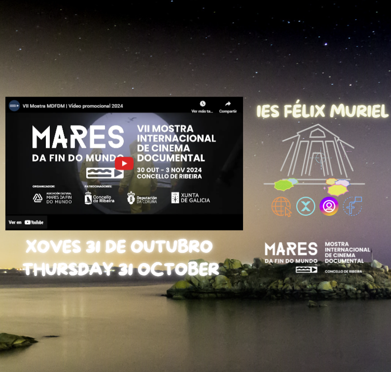 ies_felixmuriel's tweet photo. Bo día!!
Hoxe é o día!!
A nosa xente xa está metida de cheo na VII Mostra Internacional de cine documental Mares da Fin do Mundo en #Ribeira
https://t.co/1Tmufcrl0r
#mostra #VIIMdFM #ProBleu https://t.co/2Shunxyr4z