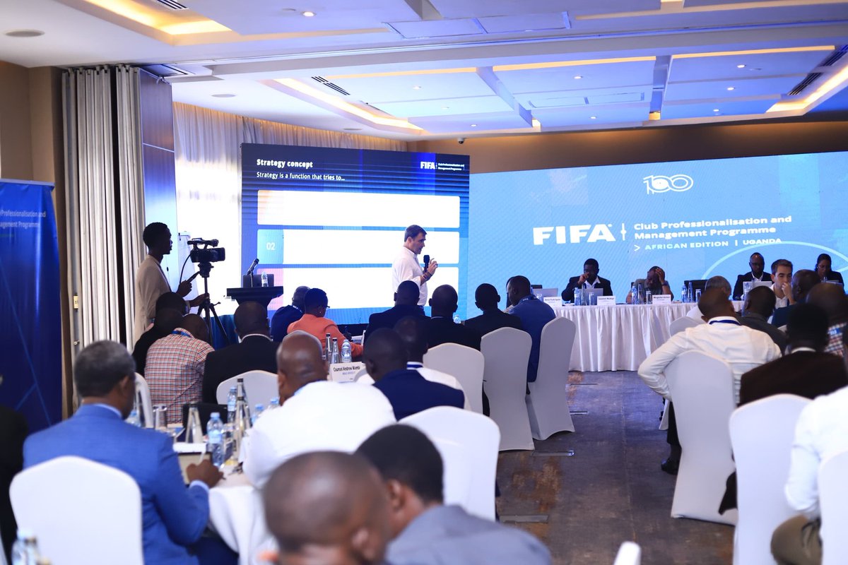 OfficialFUFA's tweet photo. First session on day one of the @FIFAcom Club Professionalisation and Management Programme in Uganda is about strategic planning under the tutorship of FIFA Consultant Javier Sobrino. 

#ProClubFootball https://t.co/aDPj1ISRgq
