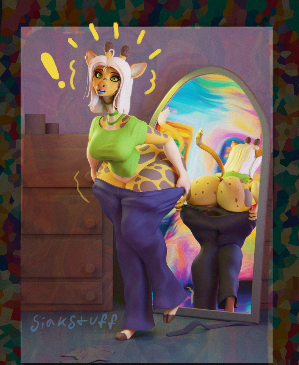 PoV you just walked in on Nivie trying to put on her pants