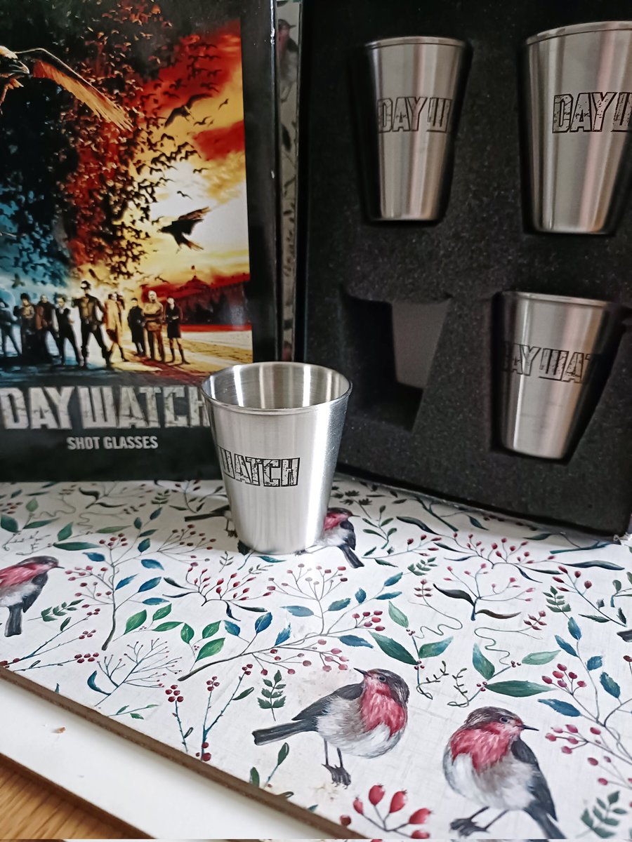 AttheflicksPod's tweet photo. 100 Movie Tie In Items. No. 91 Daywatch shot glasses. I must admit, this Russian vampire movie is not one I've seen. However these metal shot glasses are quite stylish. ##Daywatch #ShotGlass https://t.co/ymWBtd00Vs