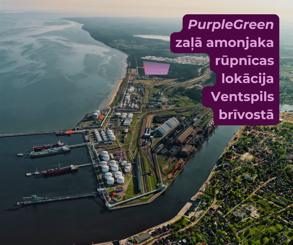 PurpleGreen Energy C, kas attīsta zaļā amonjaka rūpnīcas projektu Ventspilī, un Vācijas energoresursu tirdzniecības uzņēmums S.E.T. Selected Energy GmbH parakstījis saprašanās memorandu par 550 t.t. zaļā amonjaka realizāciju gadā uz 20 gadiem
Vairāk: portofventspils.lv/lv/medijiem/la…
