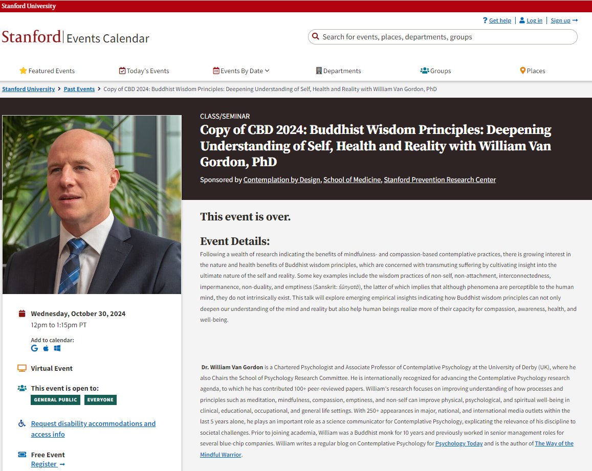 Dr. William Van Gordon (@van_gordon_w) on Twitter photo Enjoyed giving a remote live keynote speech yesterday evening at Stanford University's 11th Annual Contemplation by Design Summit. Some excellent questions & great to hear 2500 people attended the Summit this year (hosted by <a href="/StanfordMed/">Stanford Medicine</a>)
<a href="/DerbyUniPress/">DerbyUniPress</a> <a href="/DerbyUniPsych/">Psychology at Derby</a> <a href="/DerbyUniVC/">Prof Kath Mitchell CBE</a> Enjoyed giving a remote live keynote speech yesterday evening at Stanford University's 11th Annual Contemplation by Design Summit. Some excellent questions & great to hear 2500 people attended the Summit this year (hosted by <a href="/StanfordMed/">Stanford Medicine</a>)
<a href="/DerbyUniPress/">DerbyUniPress</a> <a href="/DerbyUniPsych/">Psychology at Derby</a> <a href="/DerbyUniVC/">Prof Kath Mitchell CBE</a>