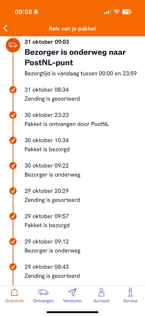 Gaat lekker zo <a href="/PostNL/">PostNL</a>