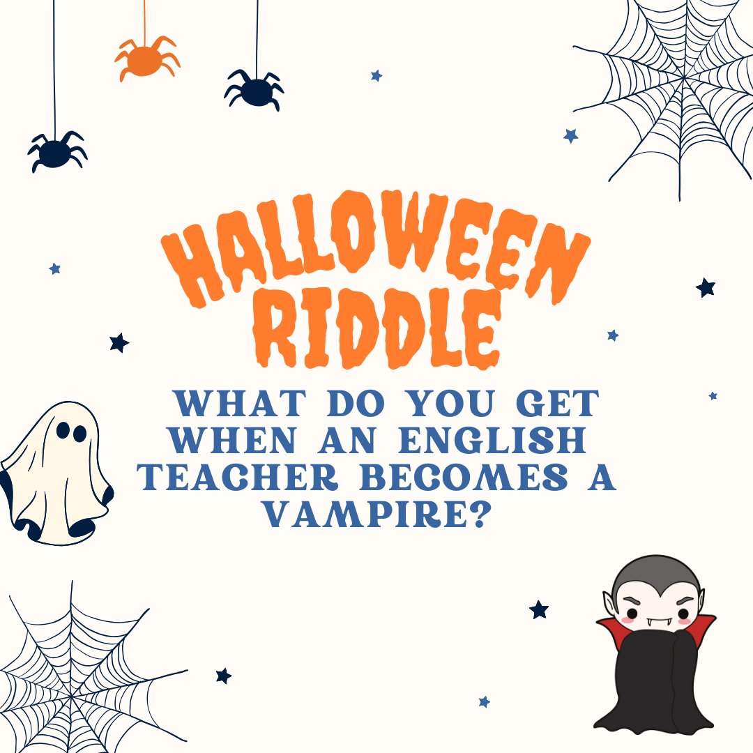 Can you guess the answer to this spooky riddle? 🧛‍♂️📚

#ELT #TEFL #Halloween