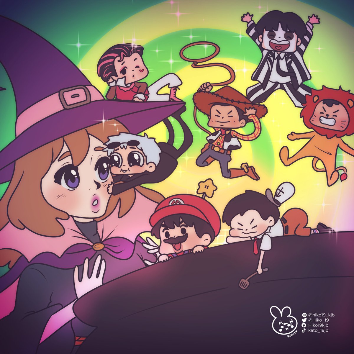 jKato_19's tweet image. Día 31 - Halloween

El ultimo dibujo del mes 🤭💜 cada biti con el traje que creo que usarían

#witchtober #witchtober2024 #dibujodiario #retodibujo #halloween #october #bts #army #fanart #cute