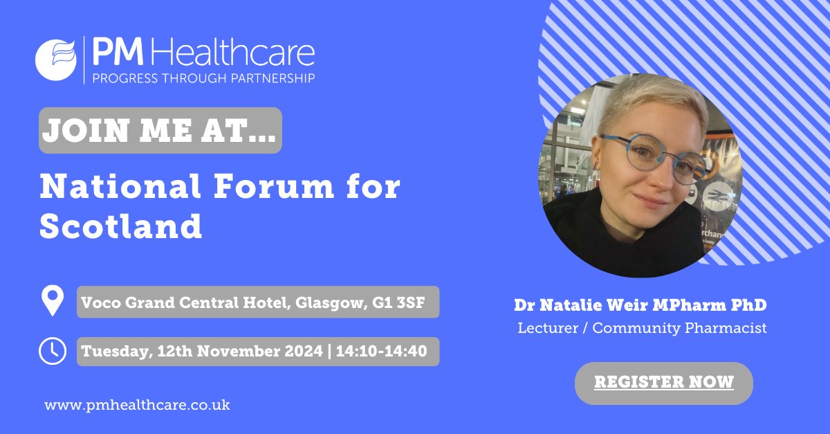 PM Healthcare (@pharman) on Twitter photo #PMHealthcare look forward to welcoming <a href="/rieweilatan/">Dr Natalie Weir</a> to our #Scotland conference on 12 November at Voco Grand Central, Glasgow to discuss enabling the #pharmacyworkforce to support People with Substance Dependency.
National Forum for Scotland (pmhealthcare.co.uk) #PMHealthcare look forward to welcoming <a href="/rieweilatan/">Dr Natalie Weir</a> to our #Scotland conference on 12 November at Voco Grand Central, Glasgow to discuss enabling the #pharmacyworkforce to support People with Substance Dependency.
National Forum for Scotland (pmhealthcare.co.uk)