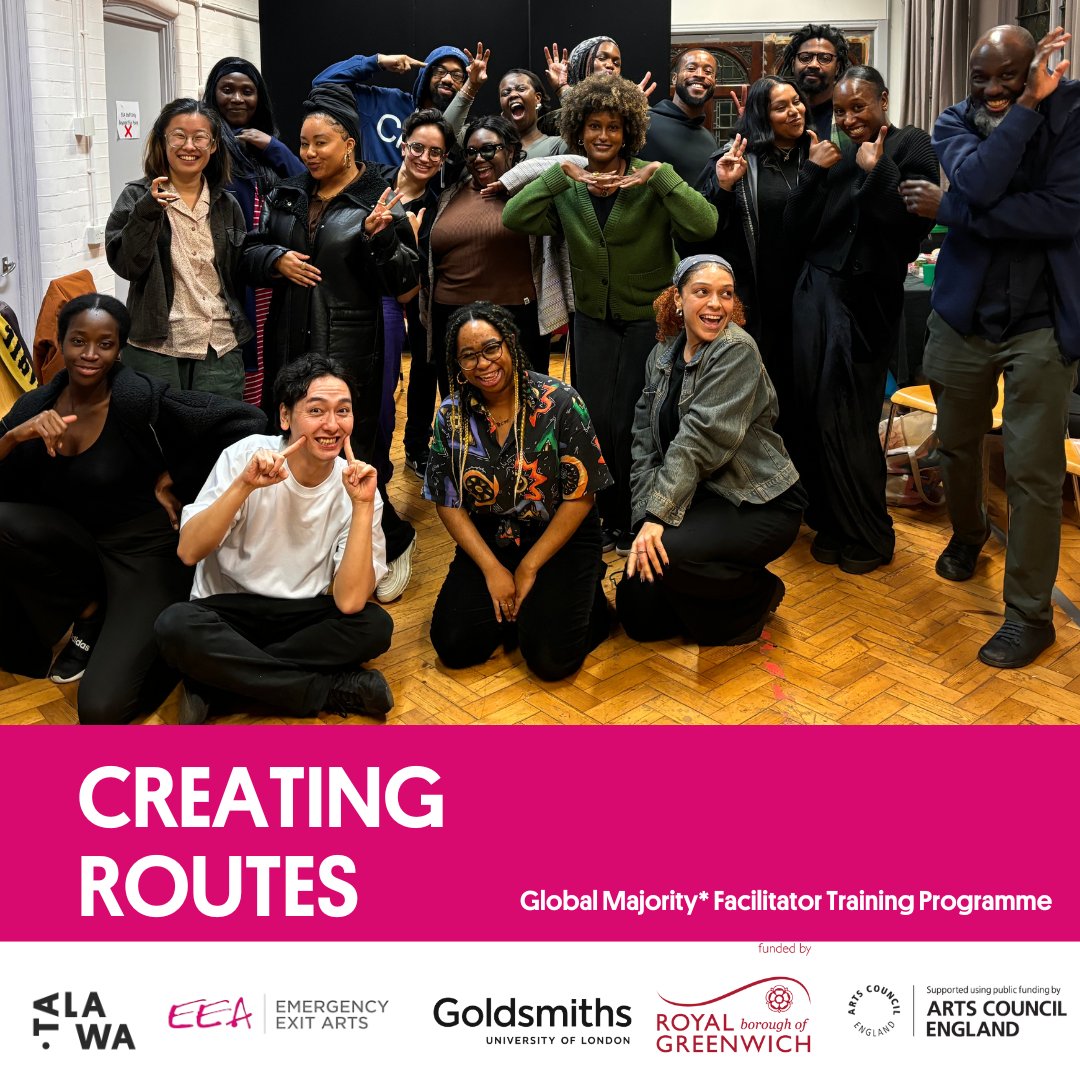 TalawaTheatreCo's tweet photo. A very warm welcome to Talawa’s Creating Routes 2024-25 cohort!

A collaboration with @eealondon and @GoldsmithsUoL https://t.co/GrTzz63guC