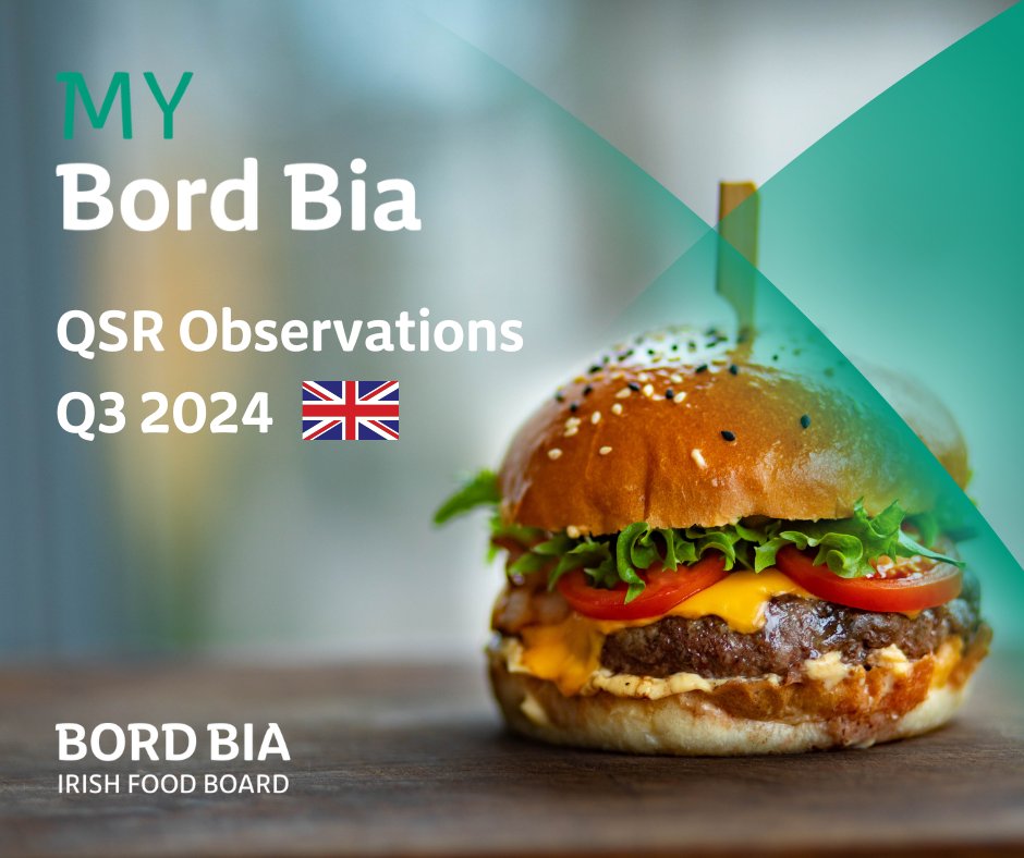 Explore the latest findings for the UK market in the Bord Bia Quick Service Restaurant (QSR) Observations for Q3 2024.
Exclusively available to Bord Bia clients through My Bord Bia: bit.ly/3NC0xqf